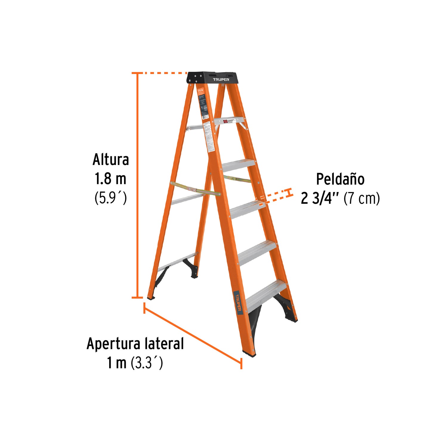 Escalera de tijera fibra de vidrio tipo II 5