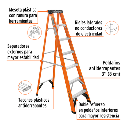 Escalera de tijera fibra de vidrio tipo II 6