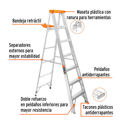 Escalera de tijera tipo II con bandeja 6 peldaños