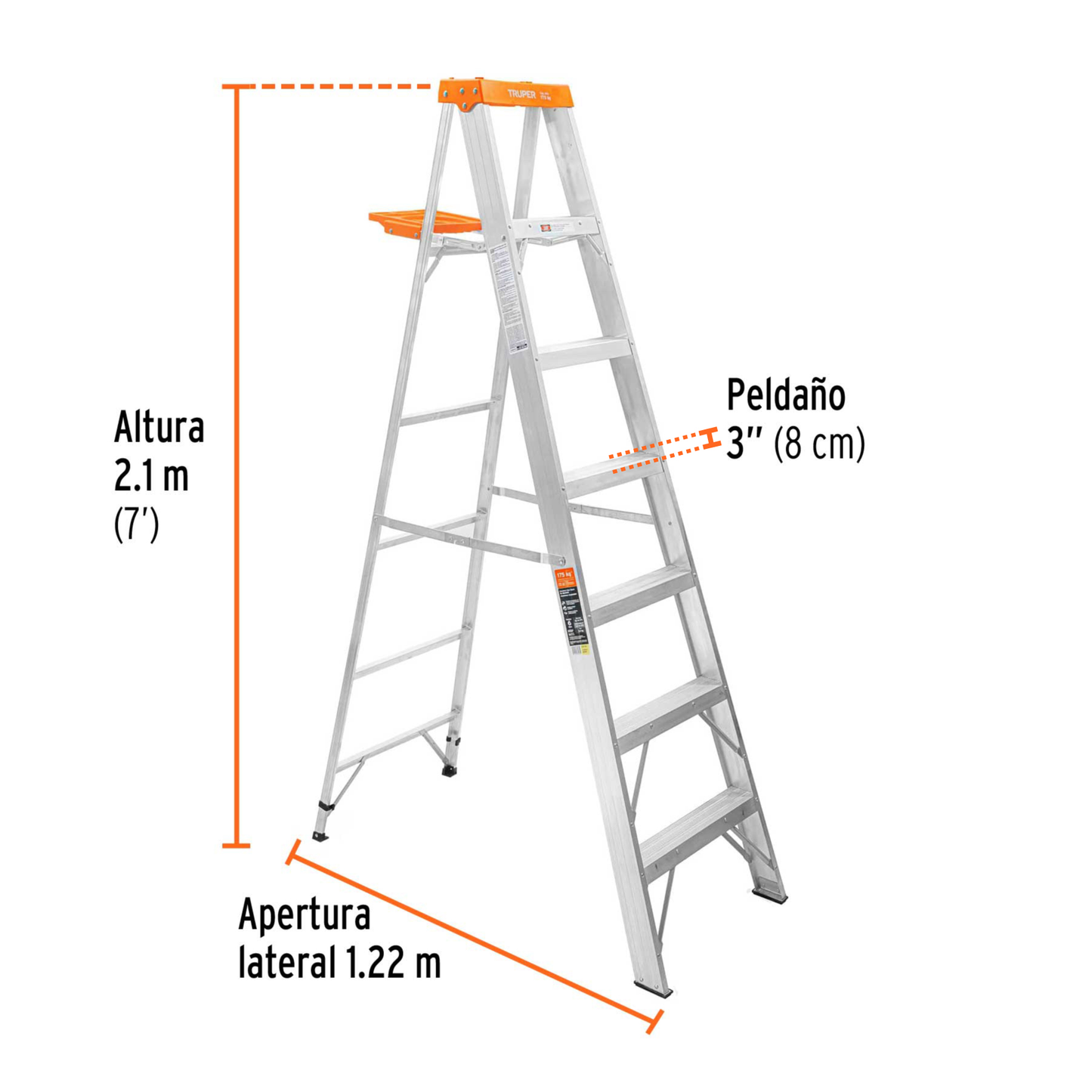 Escalera de tijera tipo II con bandeja 6 peldaños
