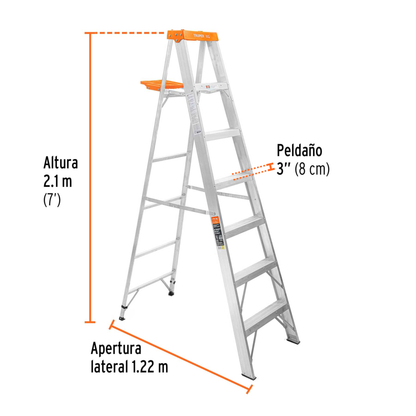 Escalera de tijera tipo II con bandeja 6 peldaños