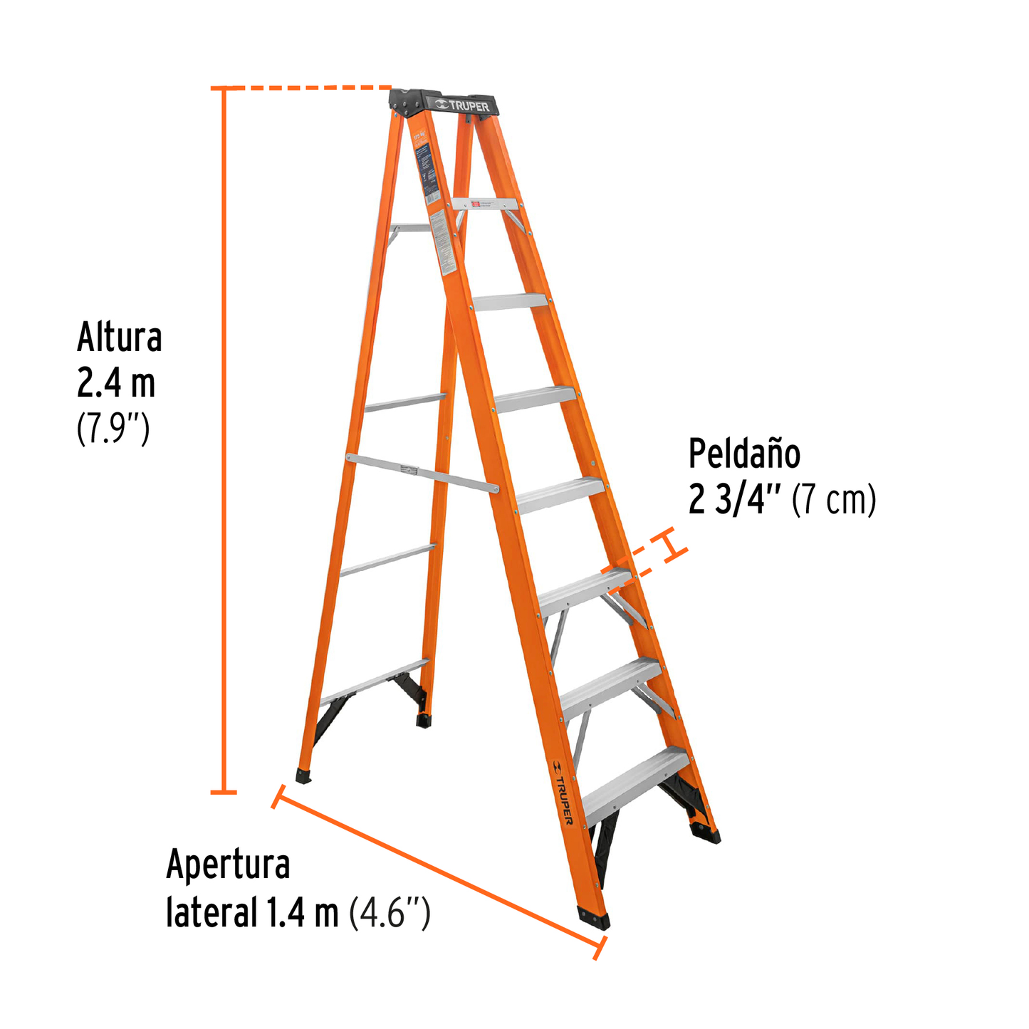 Escalera de tijera fibra de vidrio tipo II 7