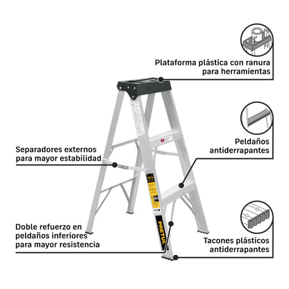 Escalera de tijera, tipo III, 2 peldaños · vista 2