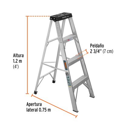 Escalera de tijera tipo III con 3 peldaños