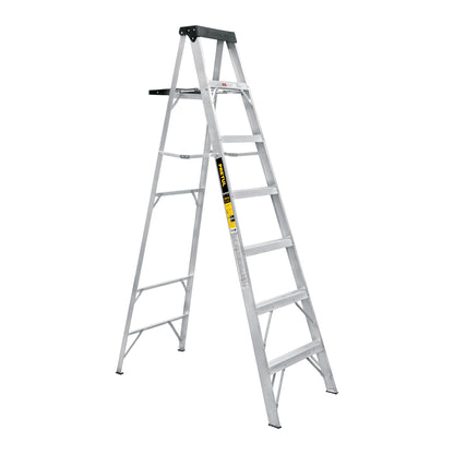 Escalera de tijera, tipo III, 6 peldaños y bandeja