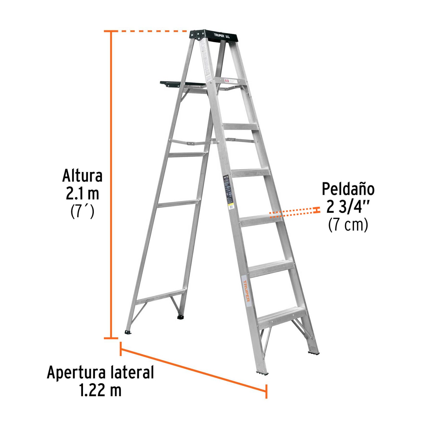 Escalera de tijera tipo III con bandeja 6 peldaños