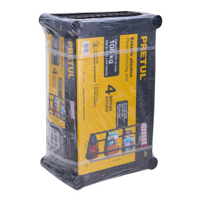 Estante plástico con 4 repisas capacidad 27 kg