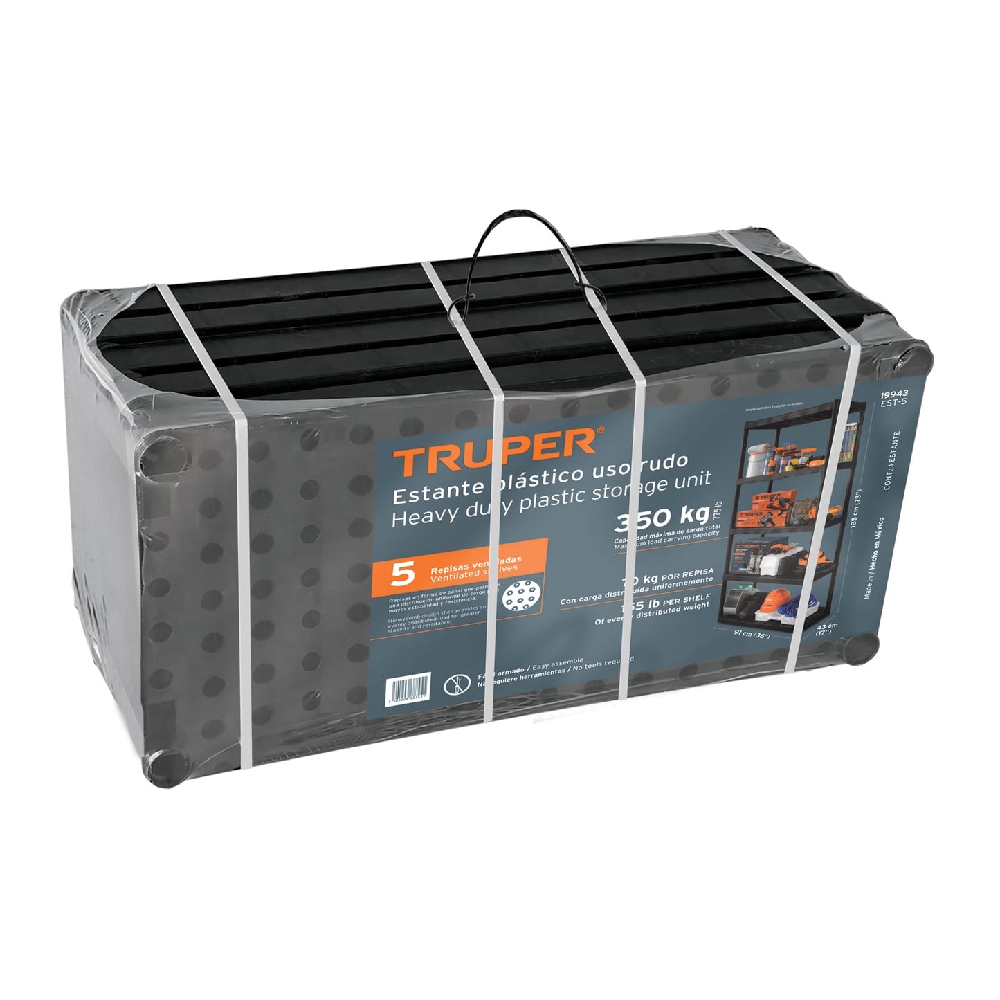 Estante Plástico uso Rudo 5 Repisas