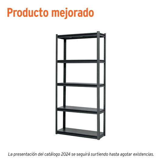 Estante metálico 5 repisas capacidad 80kg, 85x30x180