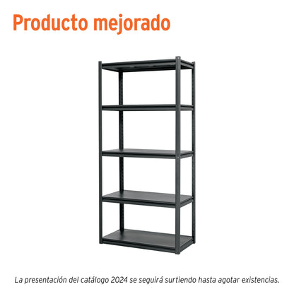 Estante metálico 5 repisas capacidad 80kg, 85x45x180