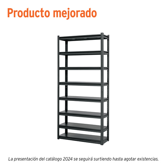Estante metálico 8 repisas capacidad 80kg, 85x30x180