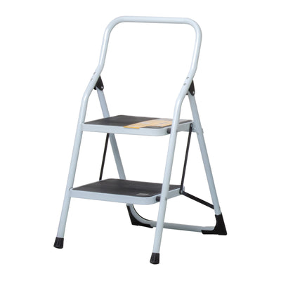Escalerilla tubular plegable con 2 peldaños