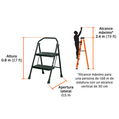 Escalerilla tubular, plegable, 2 peldaños · vista 4