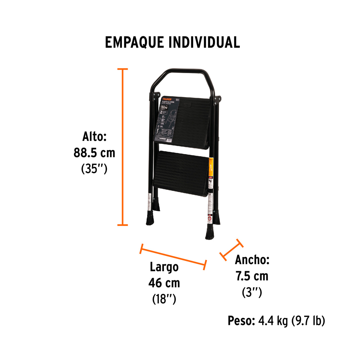 Escalerilla tubular, plegable, 2 peldaños · vista 5