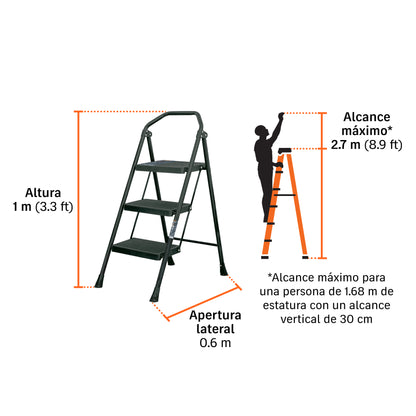 Escalerilla tubular, plegable, 3 peldaños · vista 4