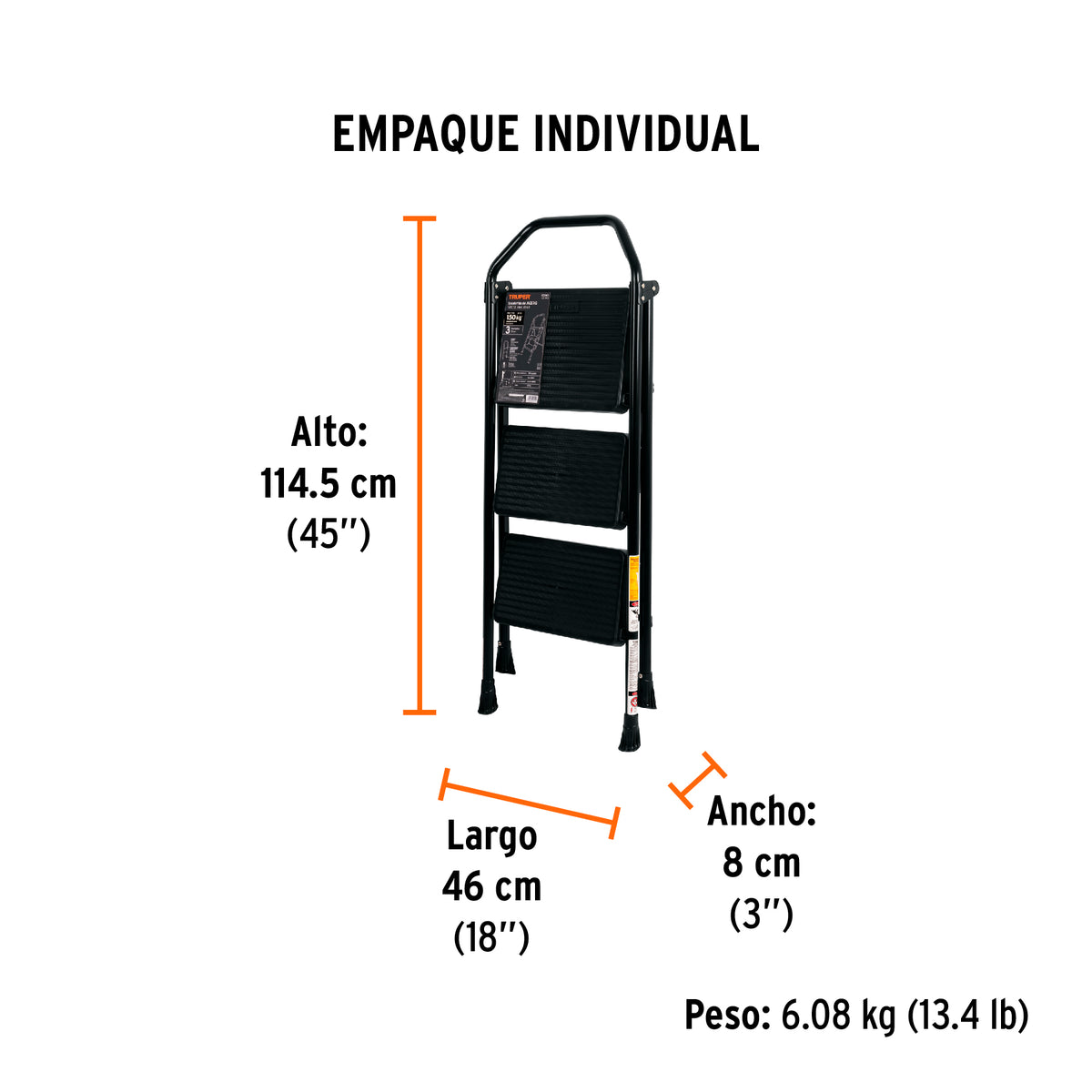 Escalerilla tubular, plegable, 3 peldaños · vista 5