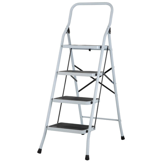Escalera tubular plegable de 4 peldaños Tipo III fabricada en acero