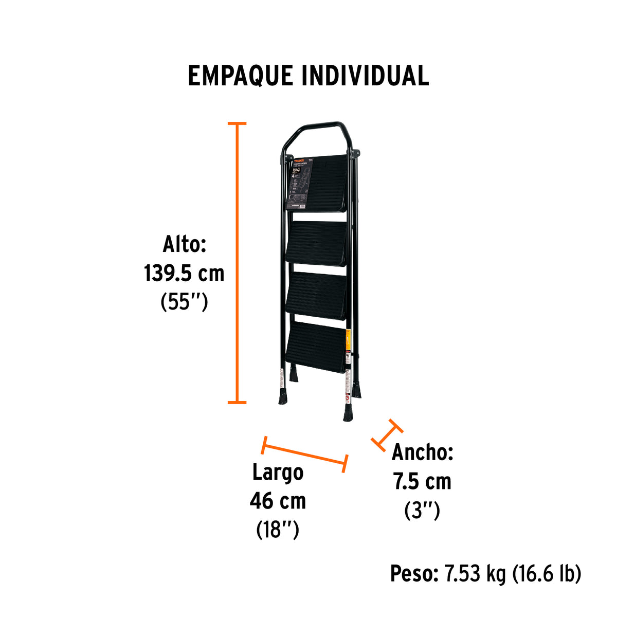 Escalerilla tubular, plegable, 4 peldaños · vista 5
