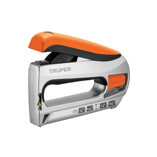 Engrapadora clavadora tipo pistola de uso rudo con cuerpo de aluminio y gatillo ergonómico