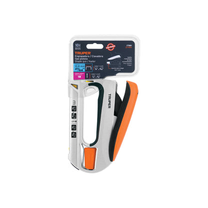 Engrapadora clavadora tipo pistola de uso rudo con cuerpo de aluminio y gatillo ergonómico