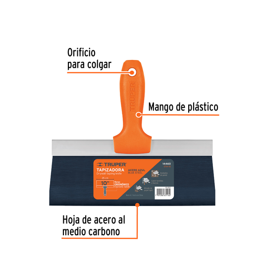 Espátula tapizadora de 10 acero al medio