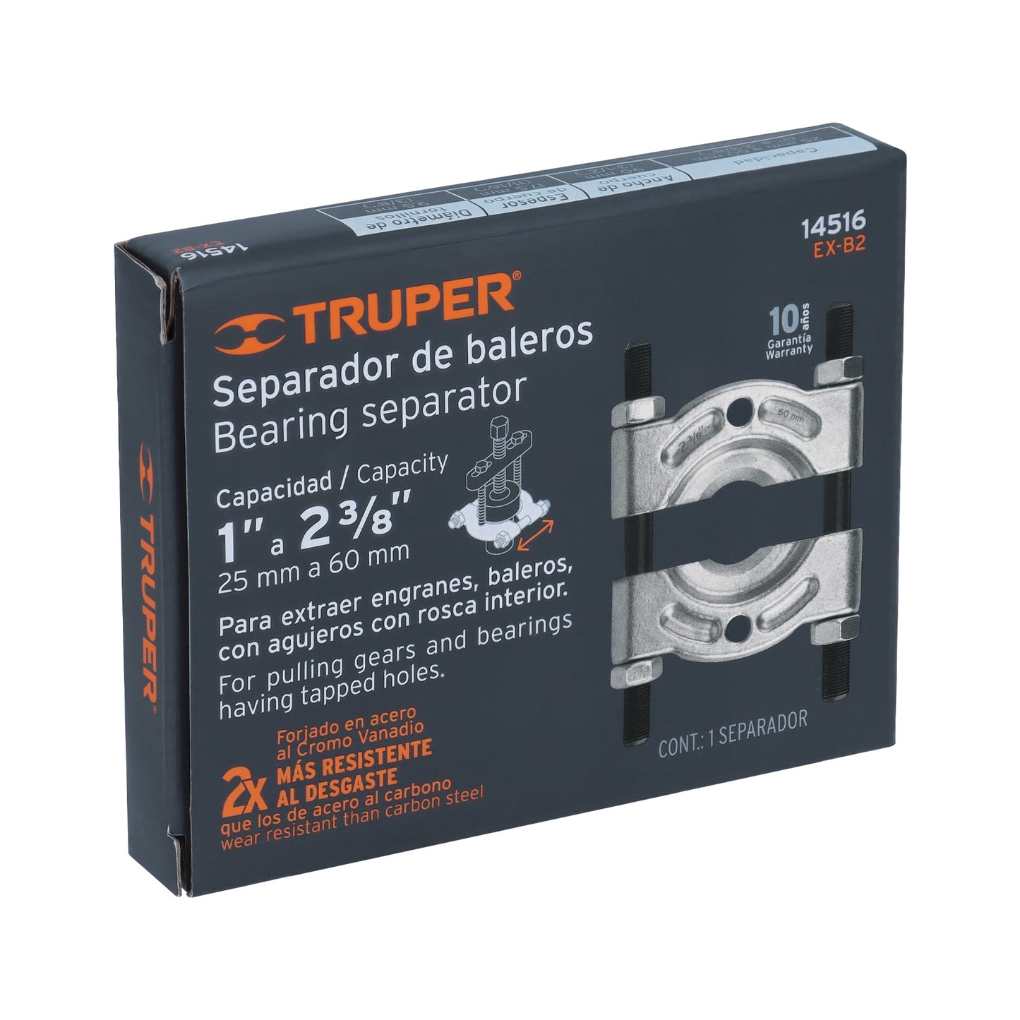 Extractor de baleros de 25 a 62 mm con cuerpo de acero cromo vanadio