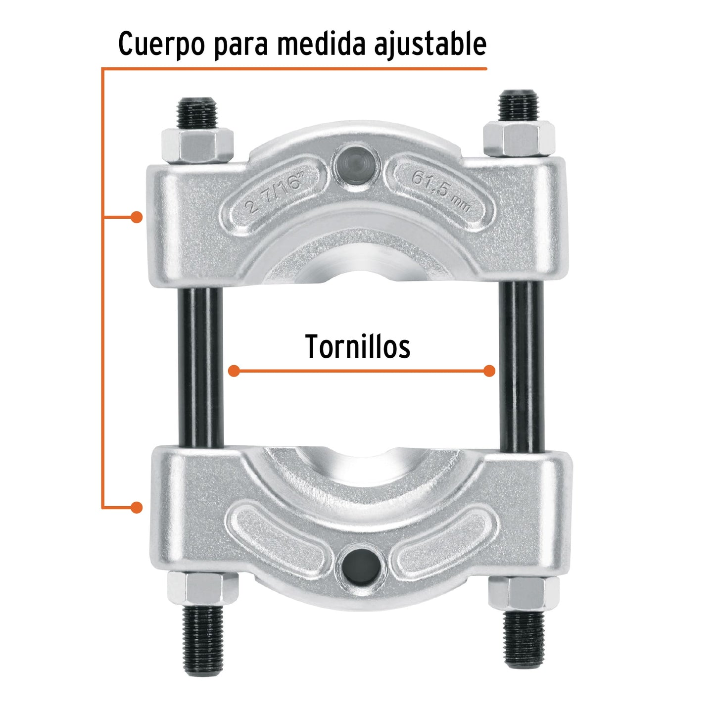 Extractor de baleros de 25 a 62 mm con cuerpo de acero cromo vanadio