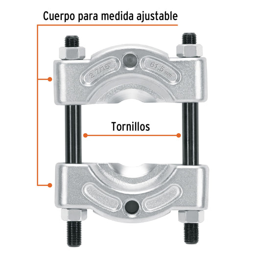 Extractor de baleros de 25 a 62 mm con cuerpo de acero cromo vanadio