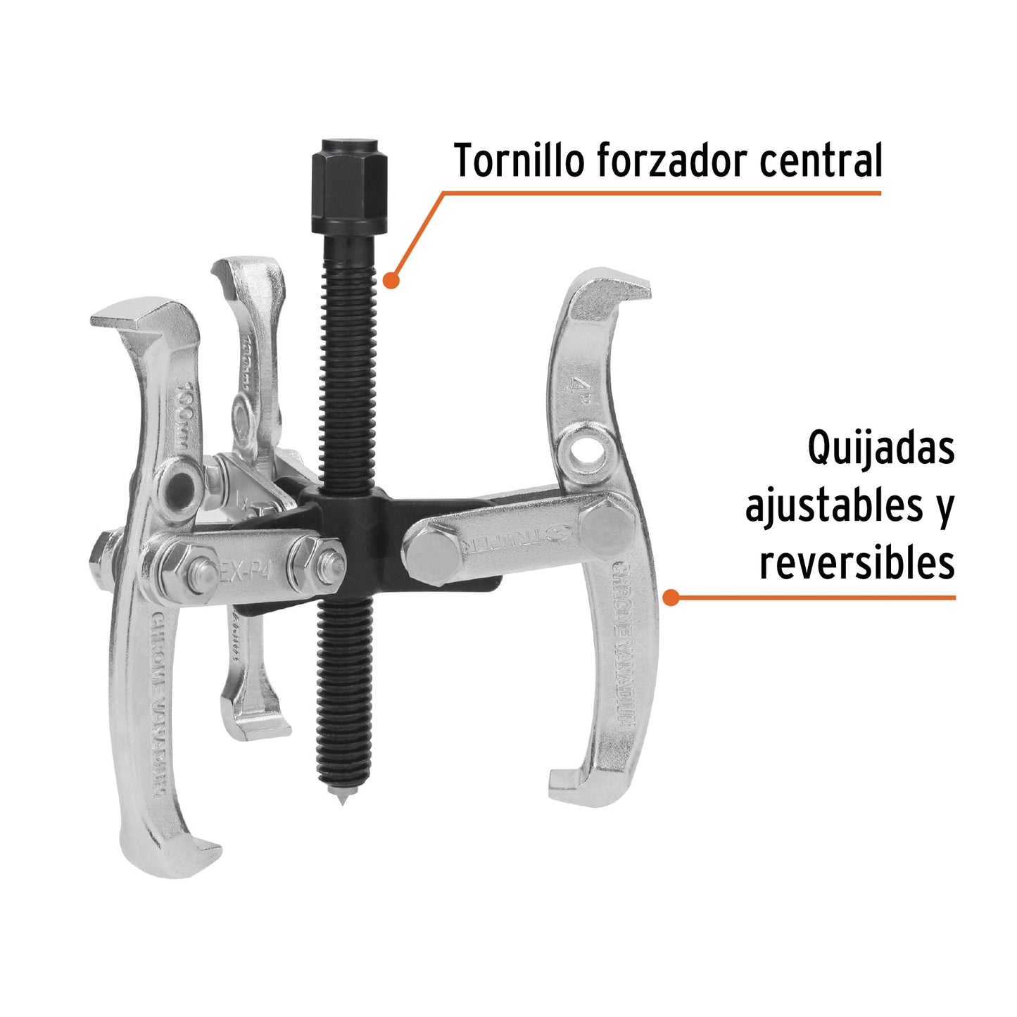 Extractor de poleas 3 quijadas 4 pulg