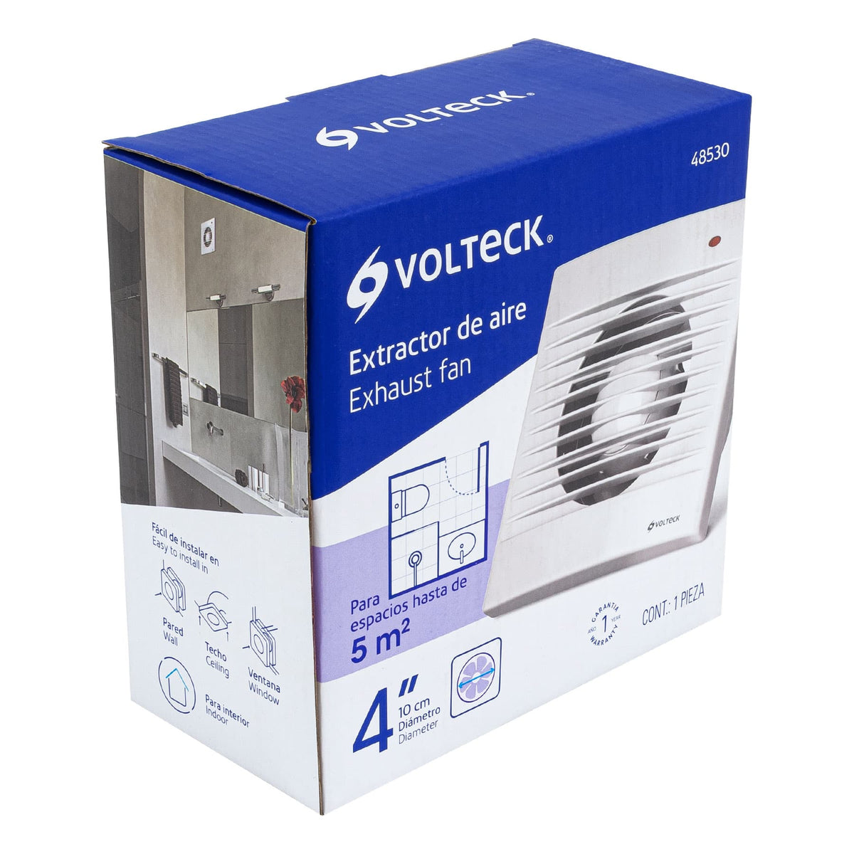 Extractor de aire de 4", blanco · vista 5