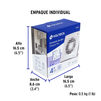 Extractor de aire de 4", blanco · vista 6