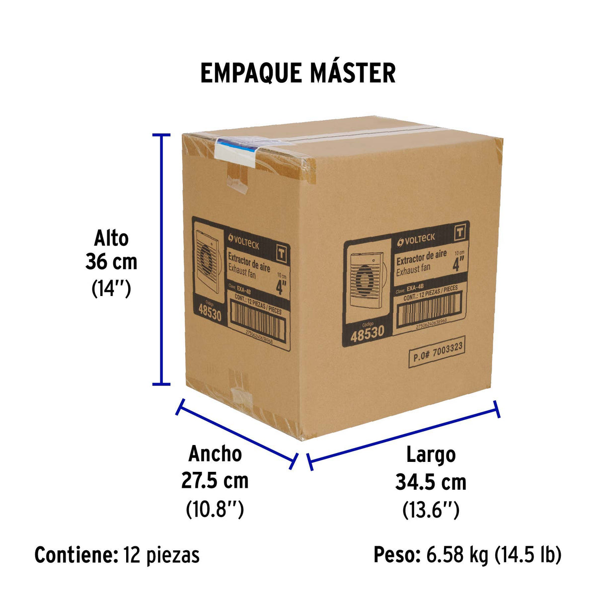Extractor de aire de 4", blanco · vista 7