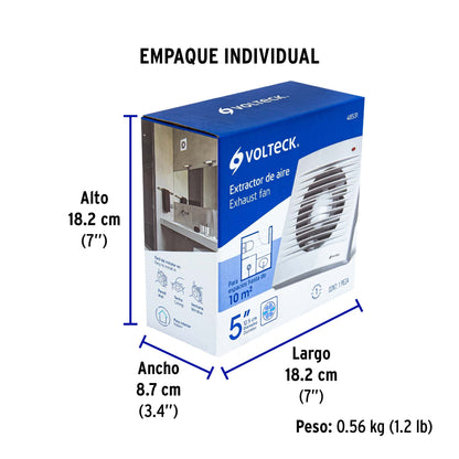 Extractor de aire de 5", blanco · vista 6