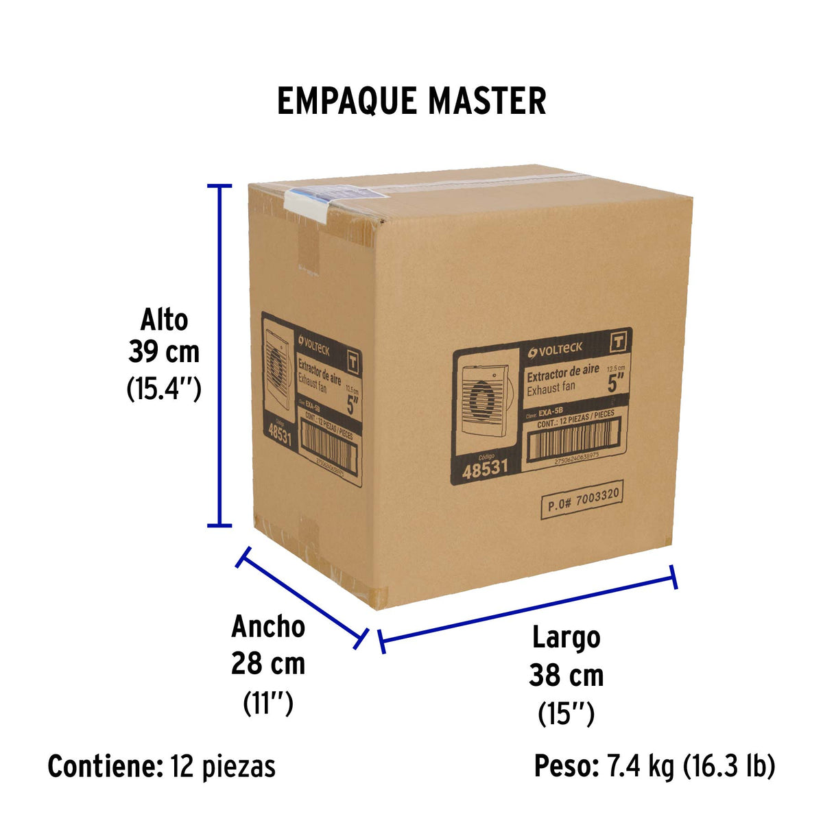 Extractor de aire de 5", blanco · vista 7