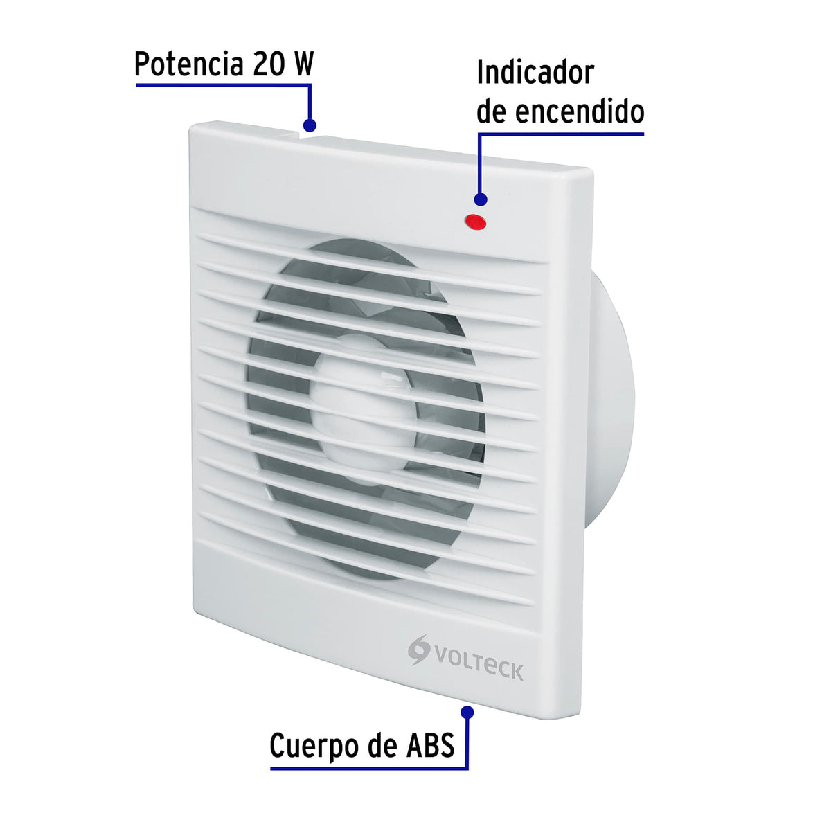 Extractor de aire de 5", blanco · vista 2