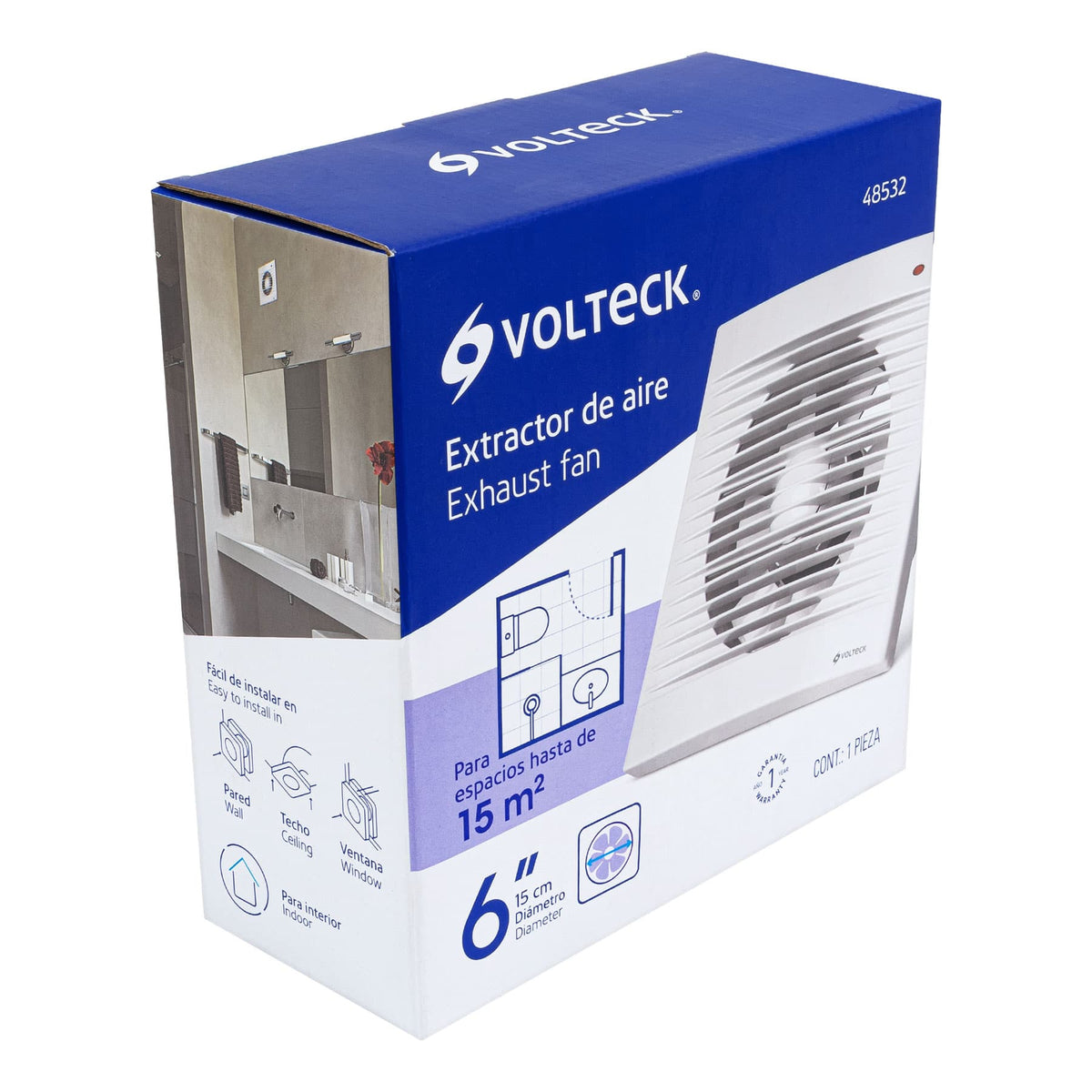 Extractor de aire de 6", blanco · vista 5