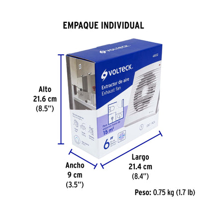 Extractor de aire de 6", blanco · vista 6