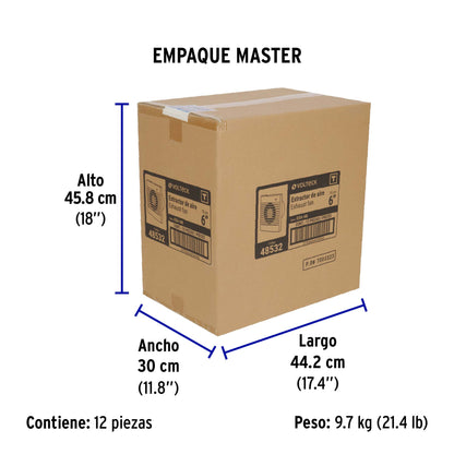 Extractor de aire de 6", blanco · vista 7