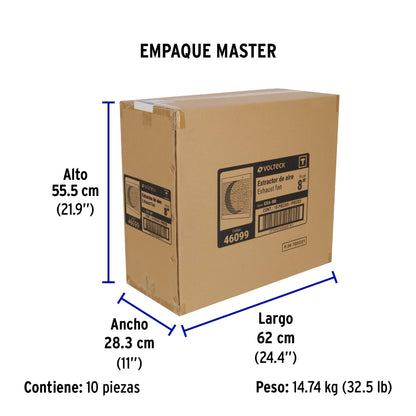 Extractor de aire de 8", blanco · vista 7