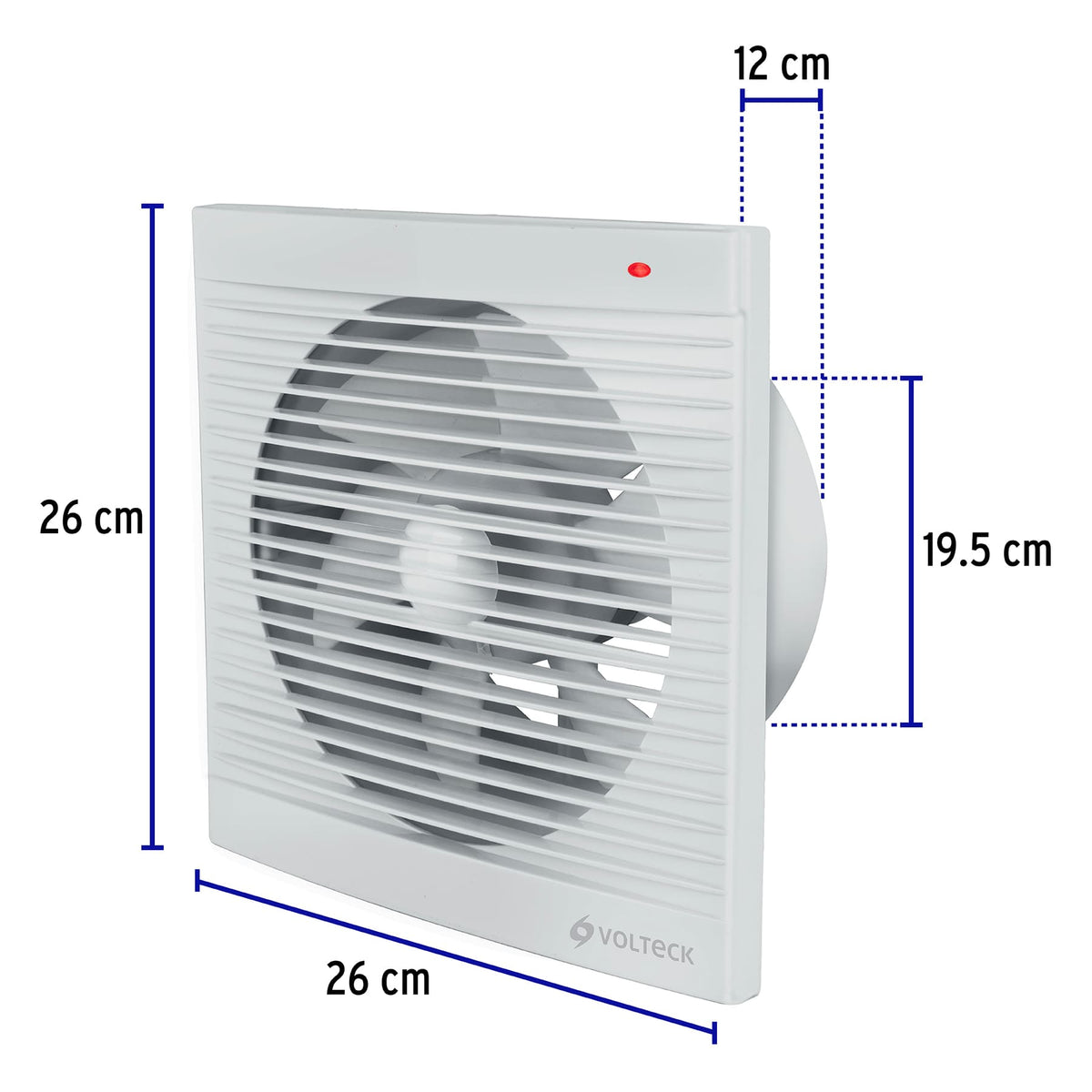 Extractor de aire de 8", blanco · vista 3
