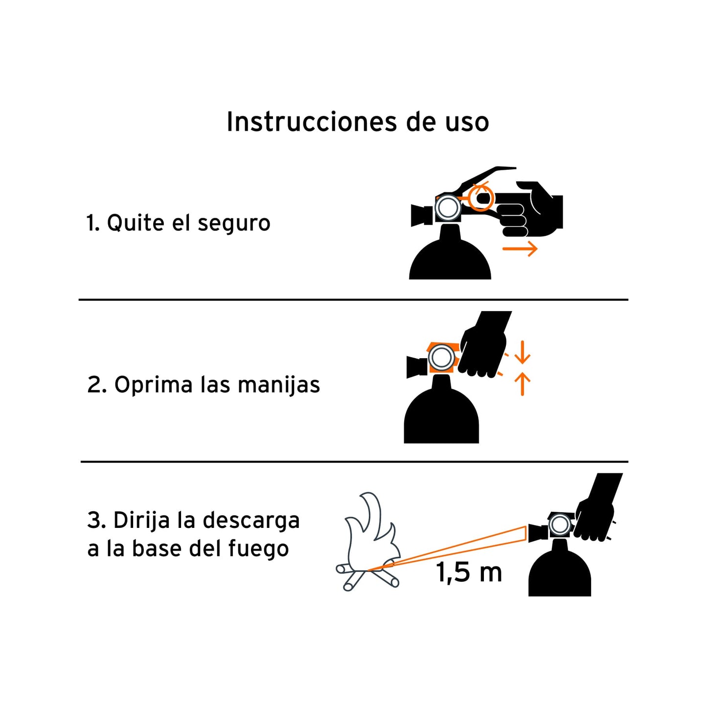 Extintor portátil recargable 1 kg polvo