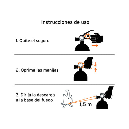 Extintor portátil recargable 1 kg polvo