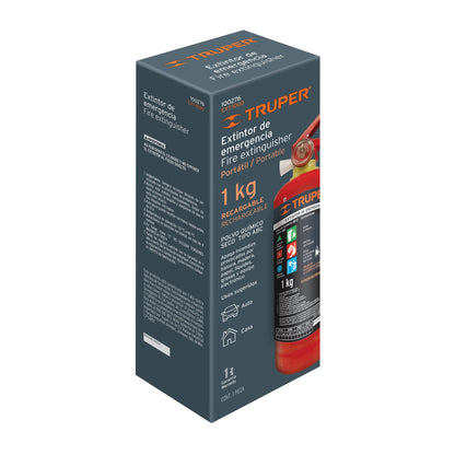 Extintor portátil recargable 1 kg polvo