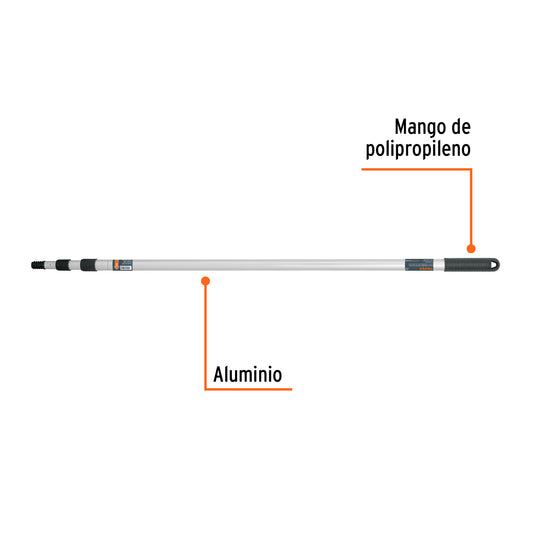 Extensión de aluminio para rodillo de 2 metros