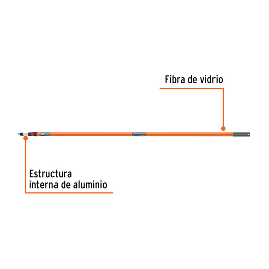 Extensión de fibra de vidrio para rodillo de 3.6 metros