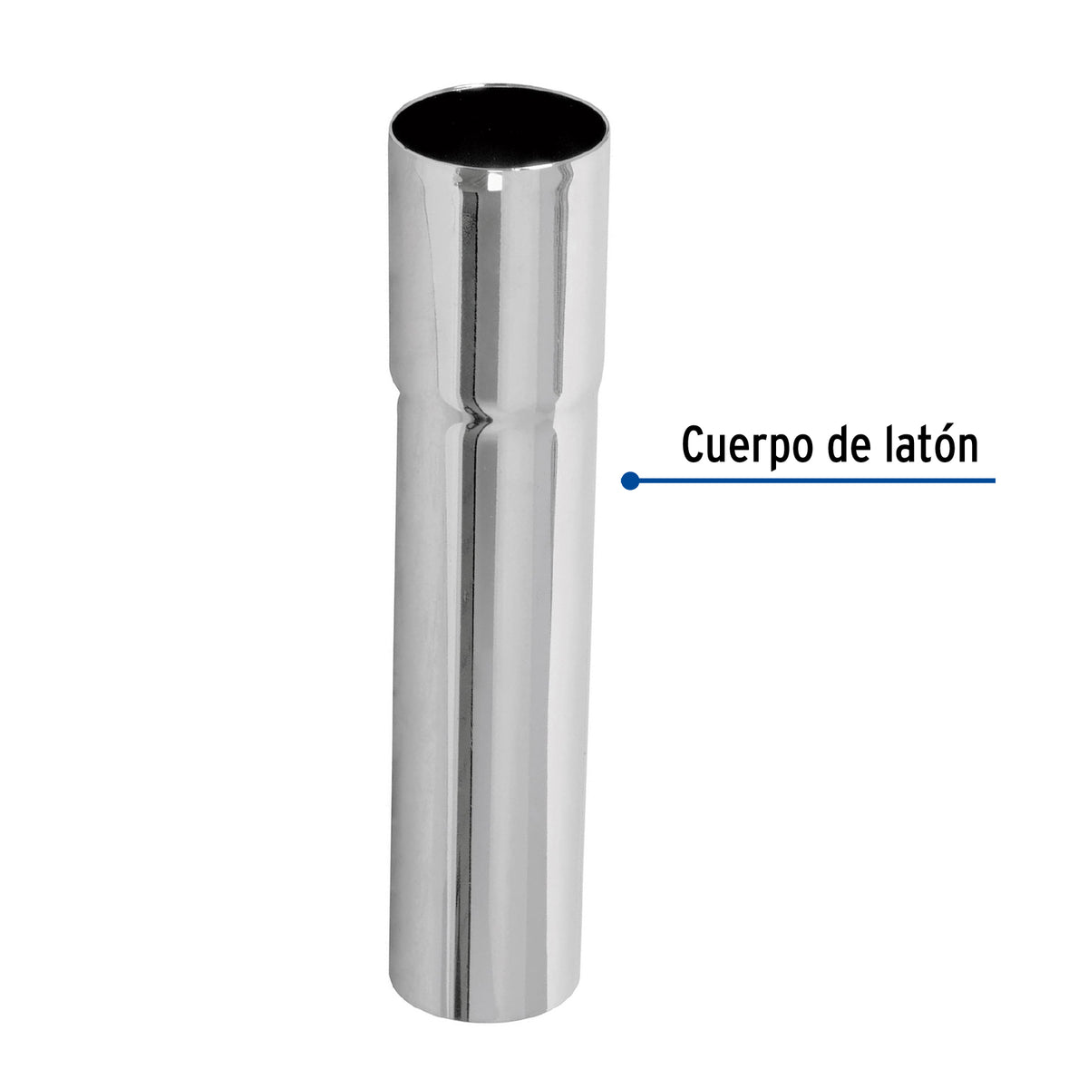 Extensión 15 cm latón cromado para contra de lavabo, 1-1/4" · vista 2