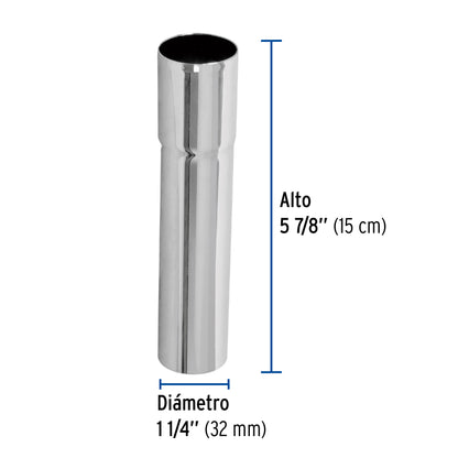Extensión 15 cm latón cromado para contra de lavabo, 1-1/4" · vista 3