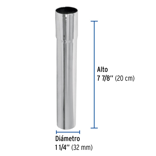 Extensión 20 cm latón cromado para contra de lavabo, 1-1/4" · vista 2