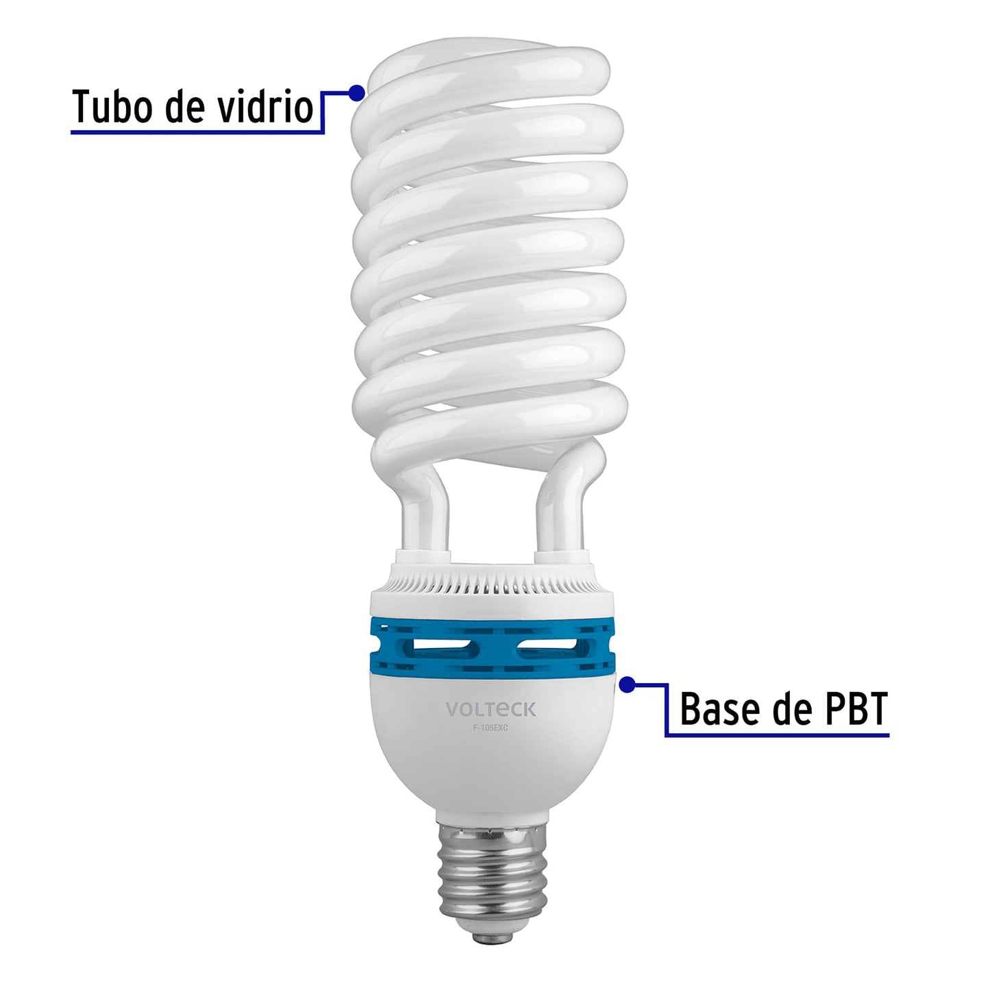 Lámpara espiral de 105 W con base E39 y luz de día