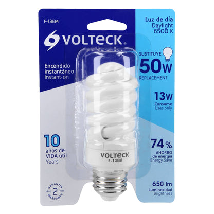 Lámpara espiral mini T2 de 13 W con luz de día